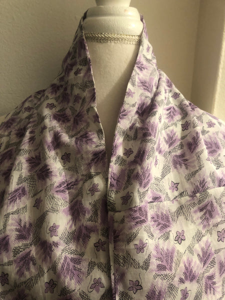 1950s Sheer White Cotton with Purple