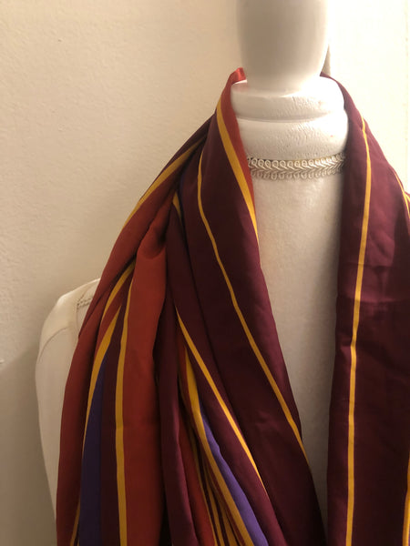 Rust, Purple and Gold Stripe Scarf