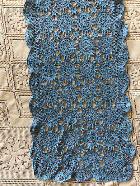 Dusty Blue Upcycled Table Runner