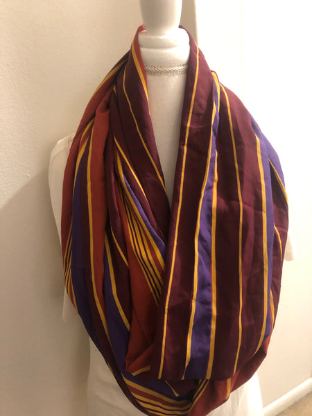 Rust, Purple and Gold Stripe Scarf