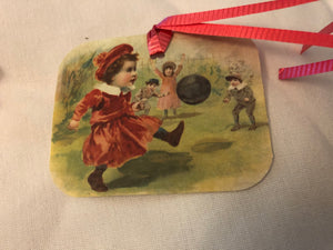 6 Girl Playing Soccer Gift Tags