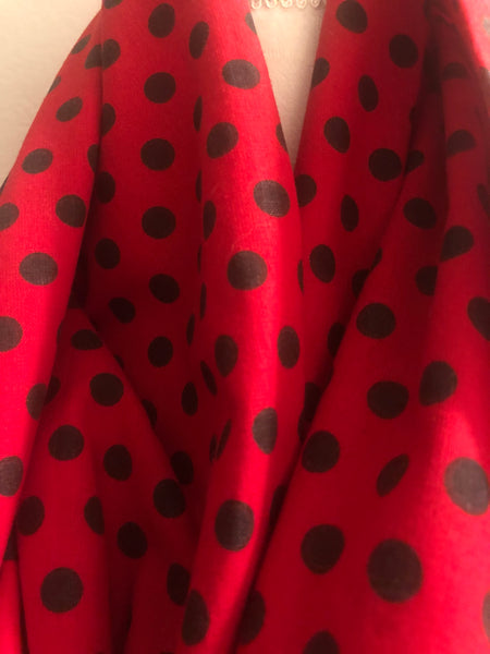 Red with Black Polka Dots