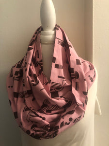 Pink with Brown Abstract Print