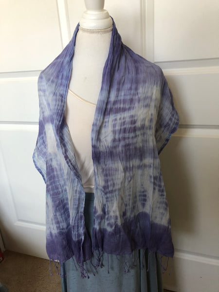 Light Purple Shibori Cotton Scarf