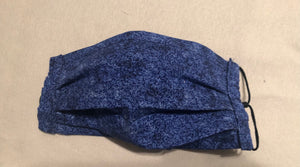 Mottled Blue, nose wire, filter pocket, adjustable ear ties