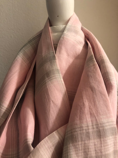 Pink and Brown Plaid Linen