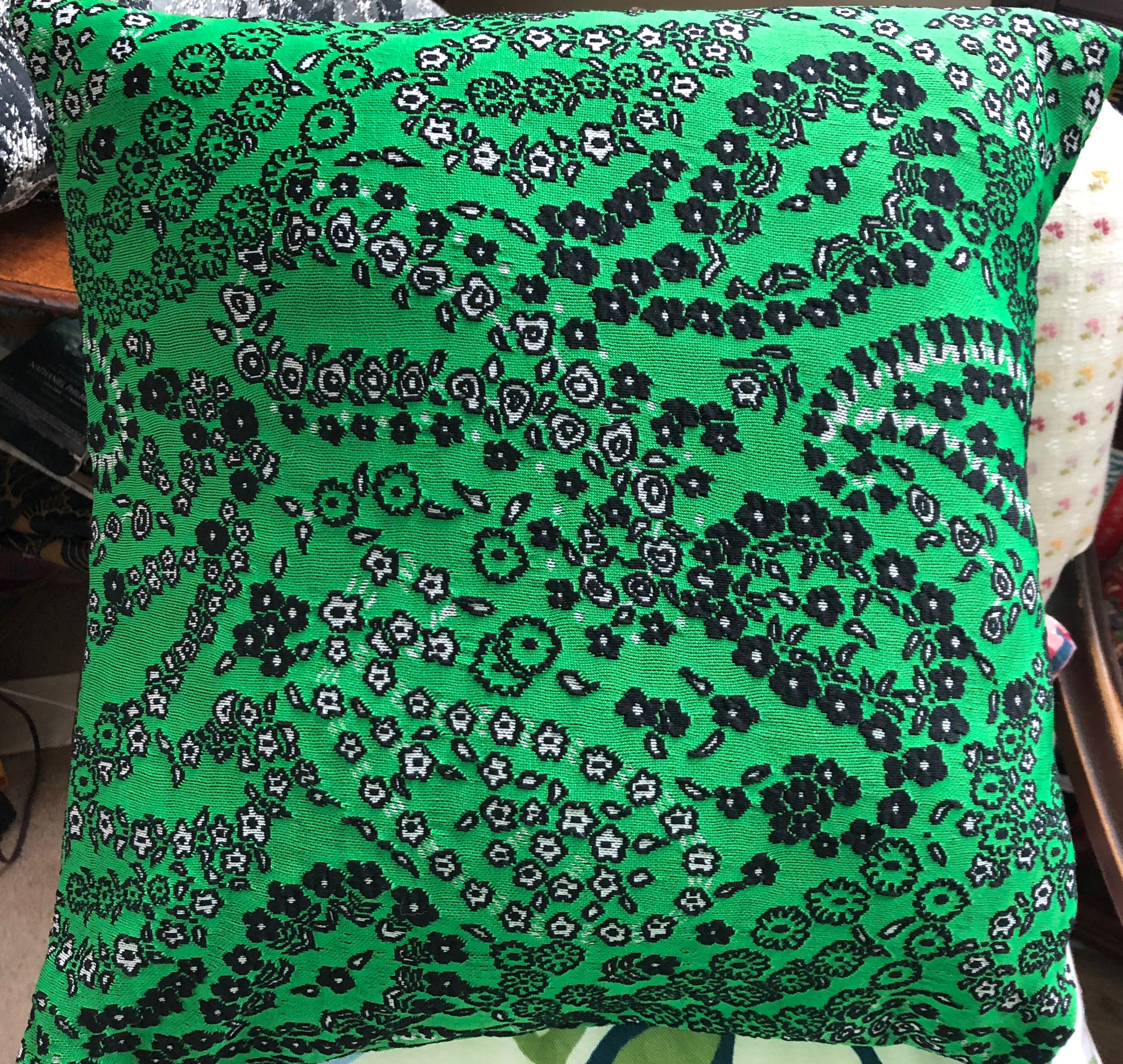 Emerald Green and Black Pillow Cover