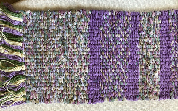 Sage Green and Purple Table Runner