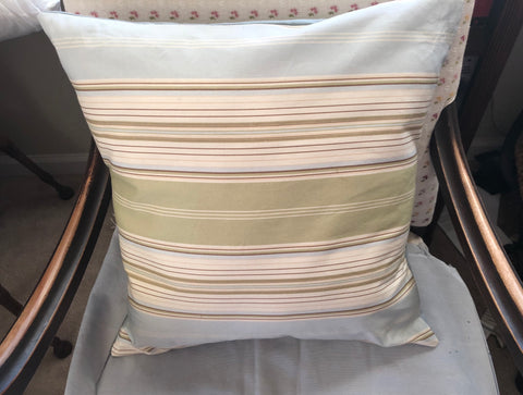 Aqua Striped Pillow Cover