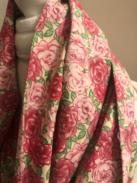 Pink Floral Cotton Scarf
