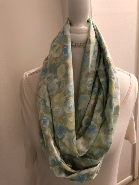 Pastel Blue and Green Cotton Scarf