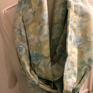 Pastel Blue and Green Cotton Scarf
