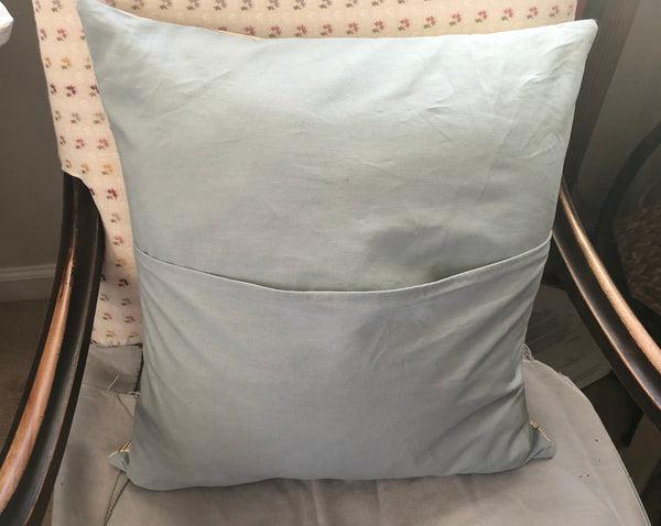 Aqua Striped Pillow Cover