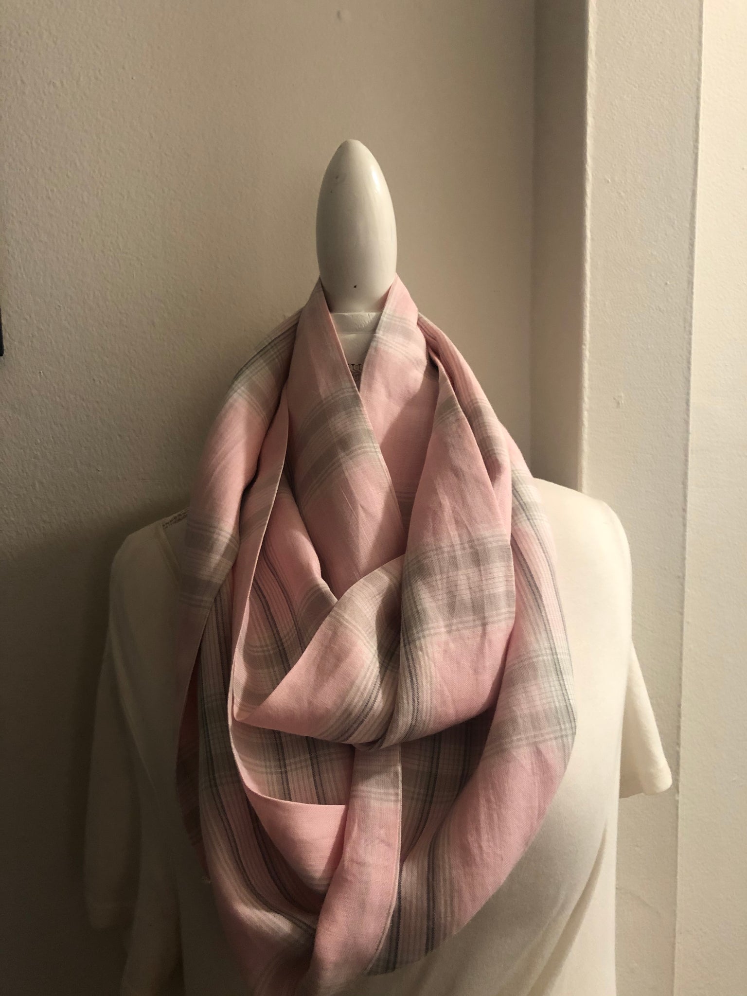 Pink and Brown Plaid Linen