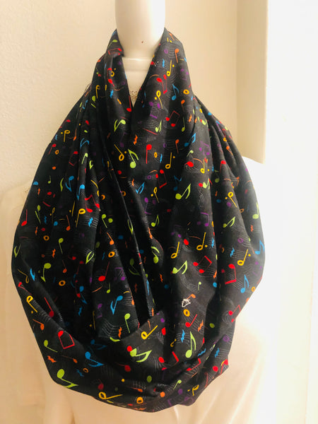 Black with Brightly Colored Musical Notes