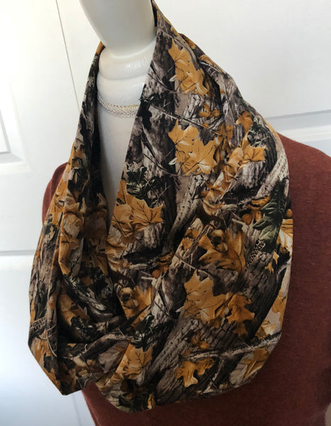 Fall Leaves Cotton Infinity Scarf