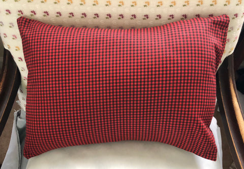 Red and Black Check Lumbar Pillow Cover