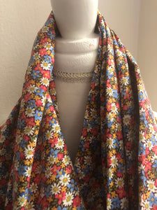 Floral Red Blue and Yellow Scarf