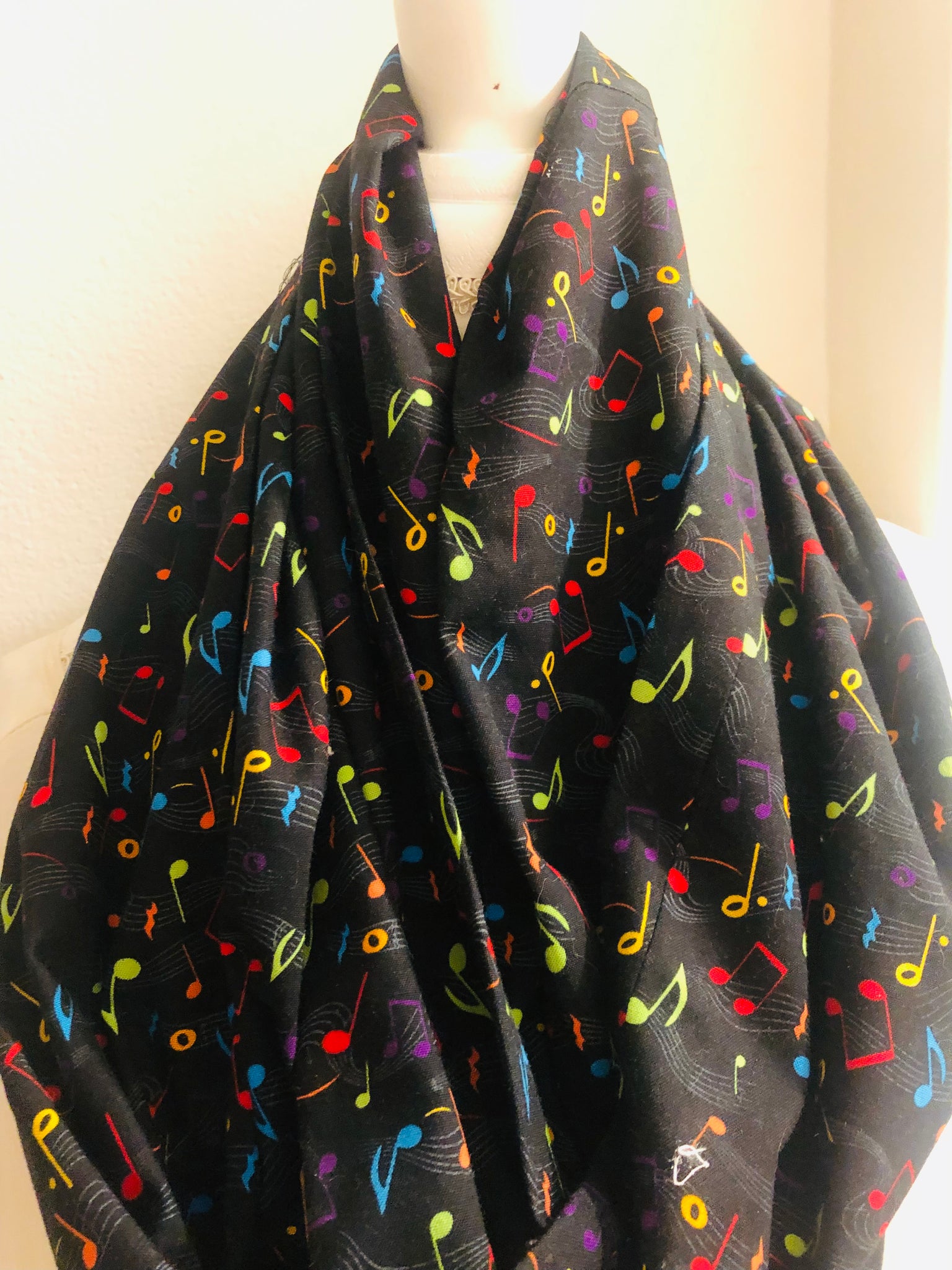 Black with Brightly Colored Musical Notes