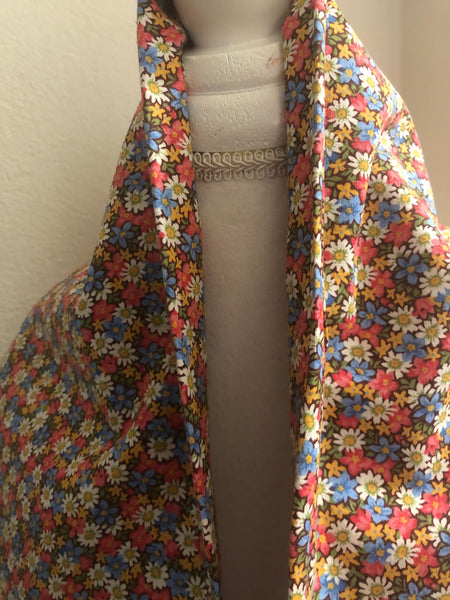 Floral Red Blue and Yellow Scarf