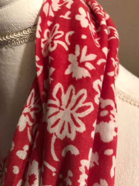 Raspberry Pink Floral Cotton Knit