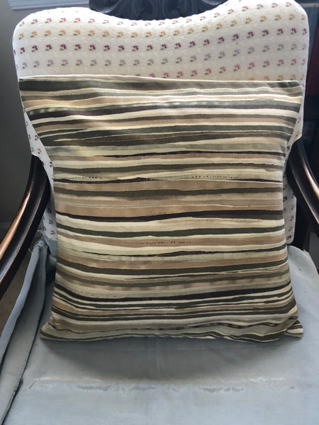 Horizontal Brown Stripe Pillow Cover