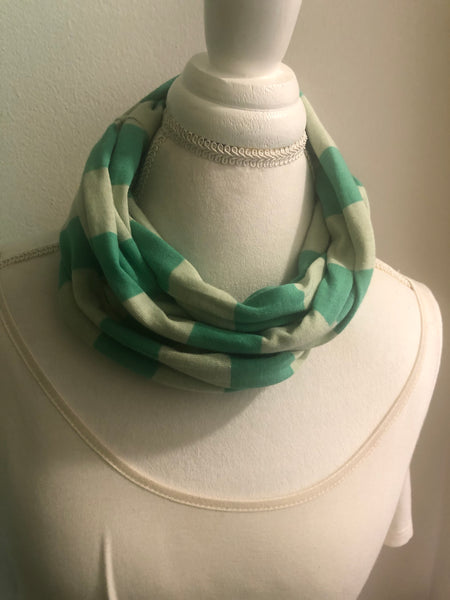 Two Tone Green Infinity Scarf