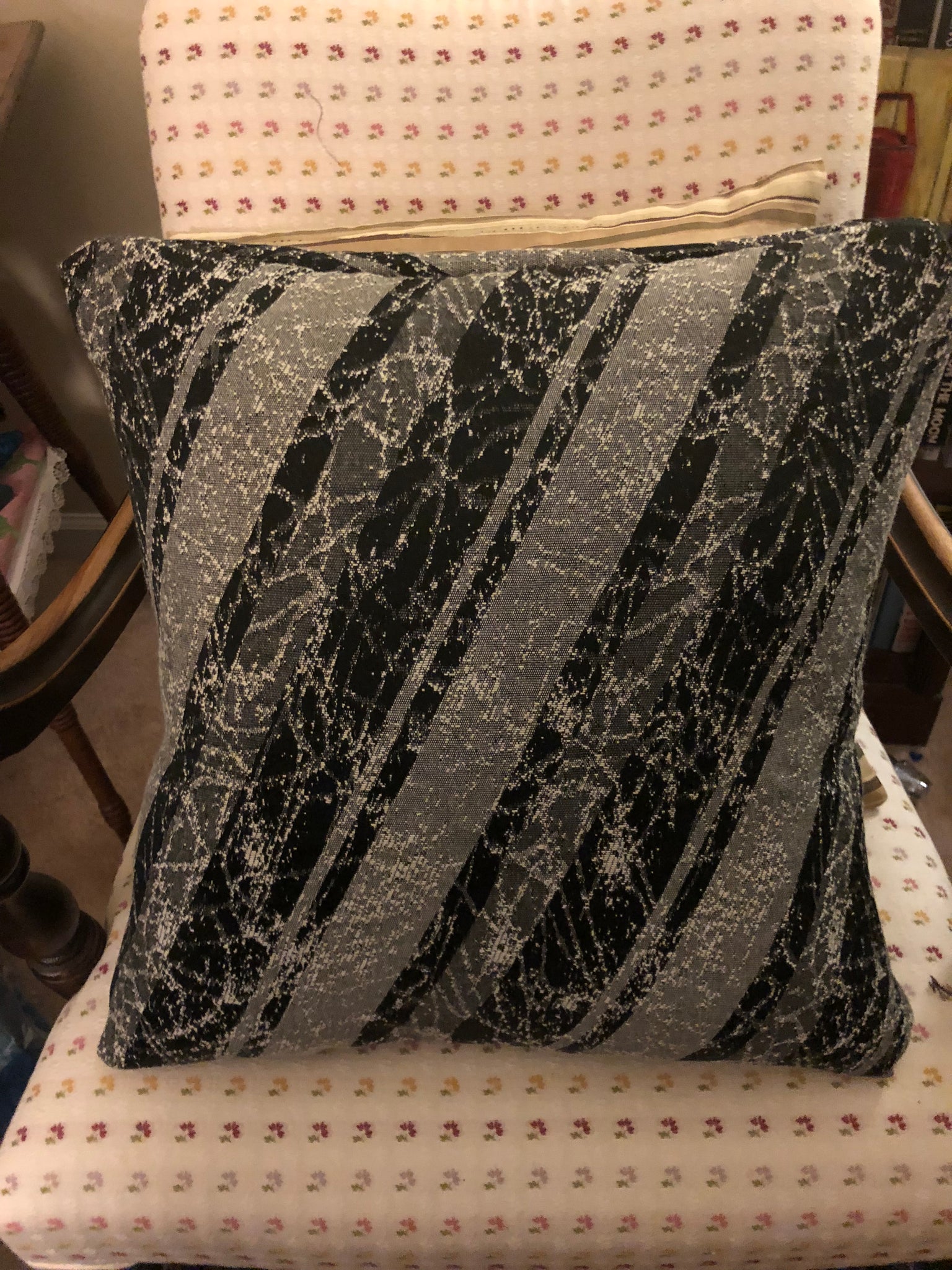 Abstract Black Gray White Pillow Cover
