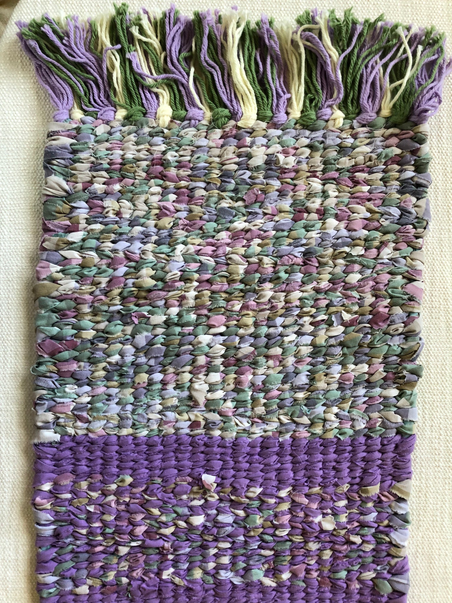 Sage Green and Purple Table Runner