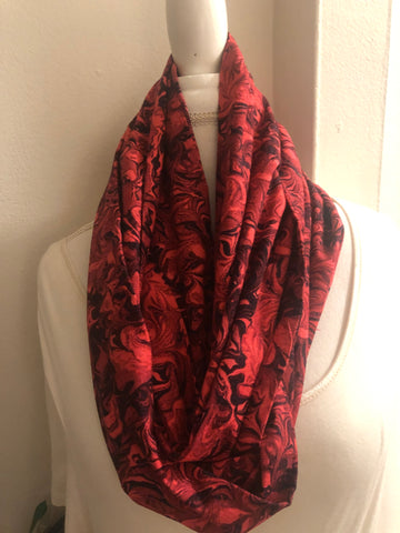 Swirls of Red and Black Cotton