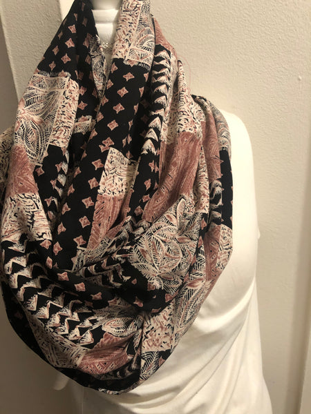Rayon Blend in Abstract Browns and Black