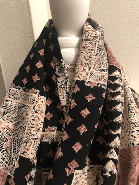 Rayon Blend in Abstract Browns and Black